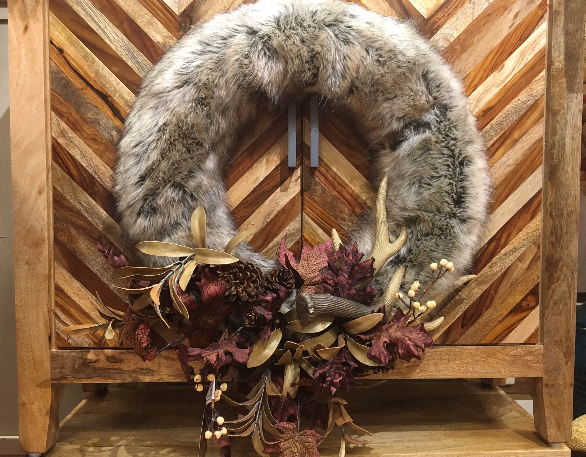 faux fur wreath